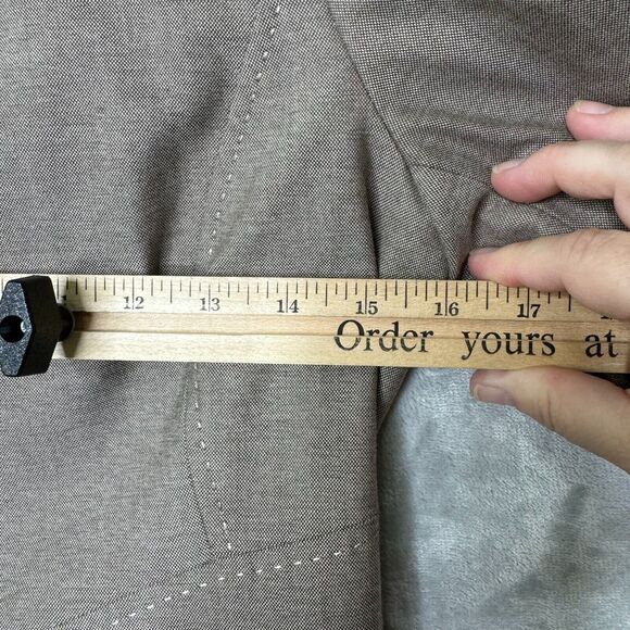 Antonio Melani Blazer Womens 2 Tan Twill Embroidered Stitch Pleated Front Career - Picture 9 of 11